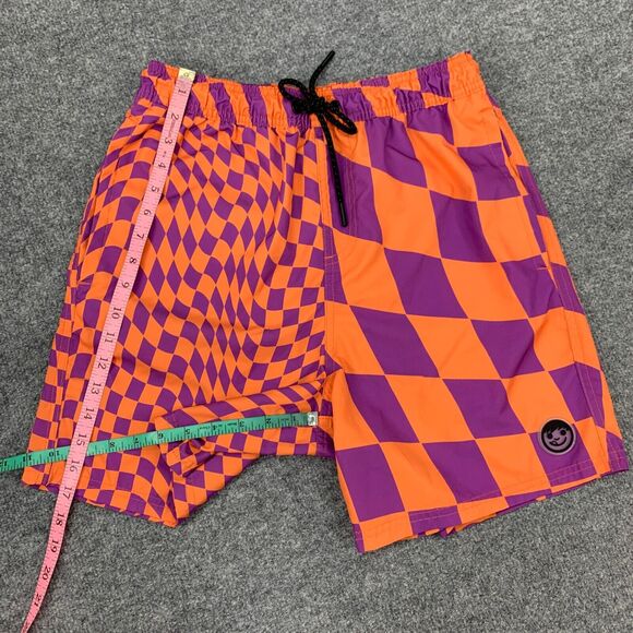 Neff Dazed Hot Tub Swim Shorts Mens L Large Purple Orange Elastic Waist Unlined - Picture 7 of 11
